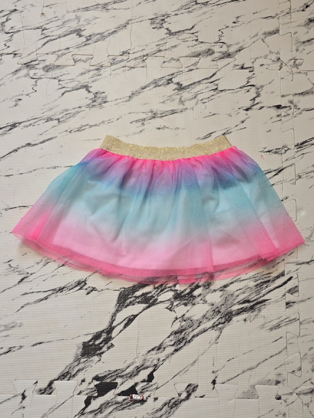 Carter's Pink Blue Ombre Tulle Skirt with Gold Waistband